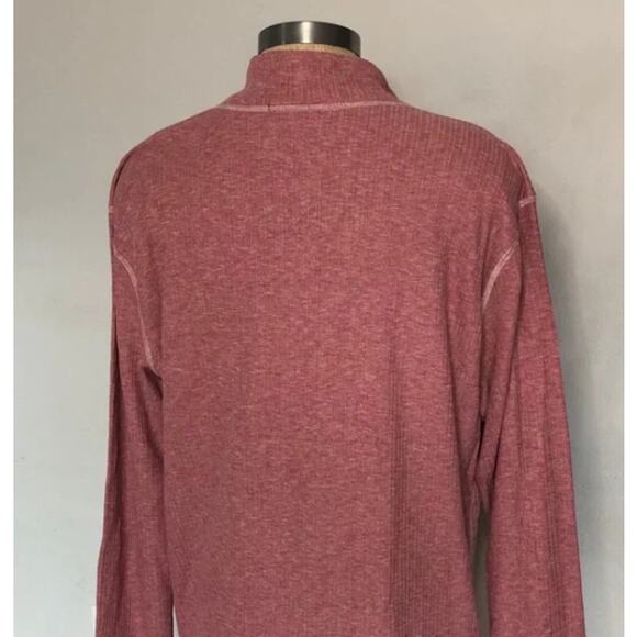 Vintage 1946 Button Up Pullover Washed Stoned And Beaten RED rIbbed Size X-Large - Picture 4 of 4